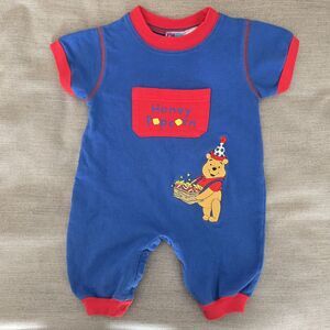 Vtg Disney Winnie The Pooh Romper Baby 3-6 Months Embroidered Honey Popcorn